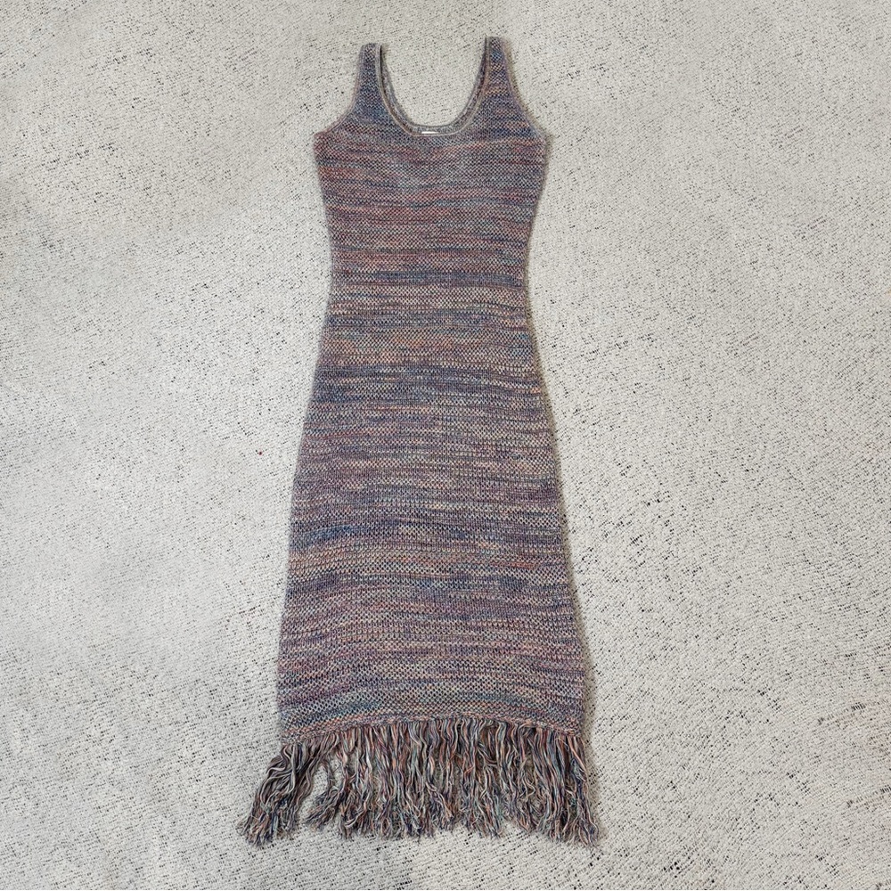 Multicolor Knit Fringe Dress Size S by Future Collective & Alani Noelle - Picture 2 of 12